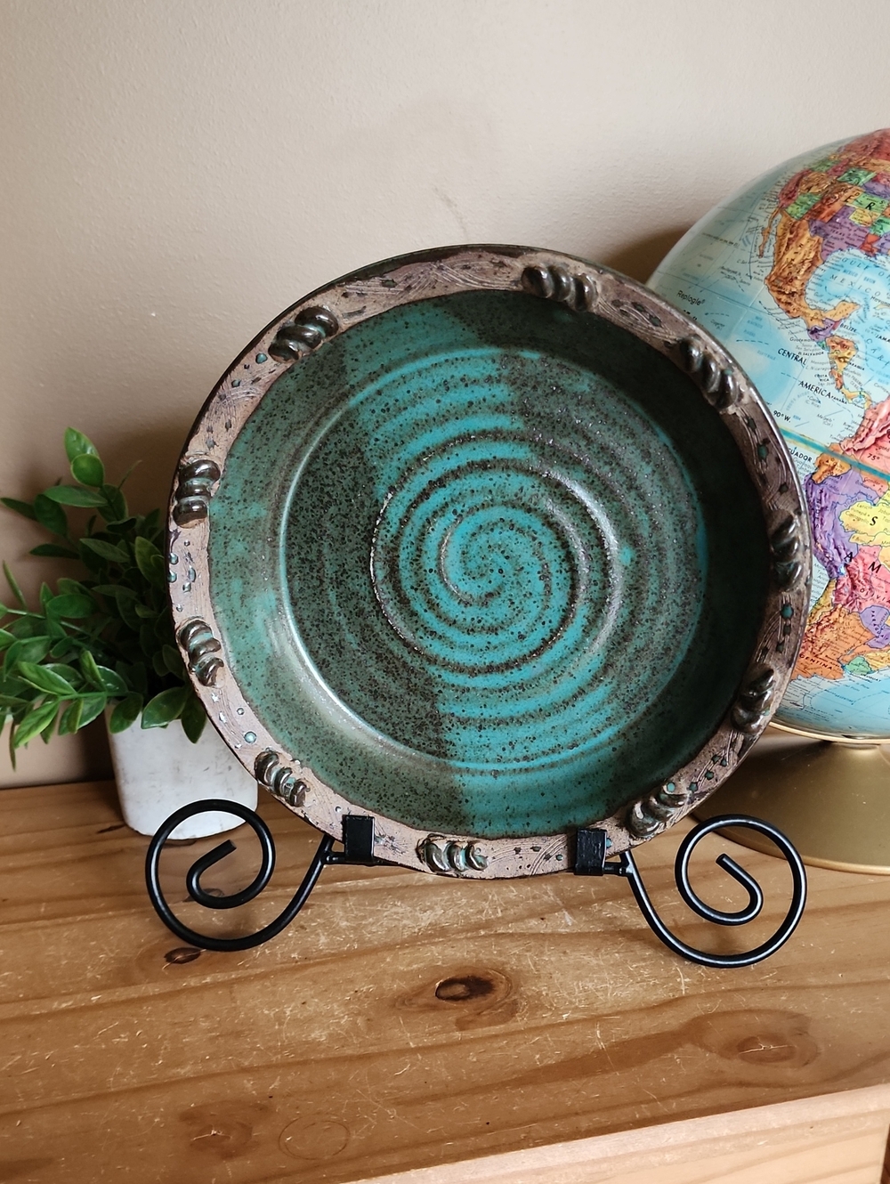 Rustic Turquoise Ceramic Bowl - Picture 14 of 14